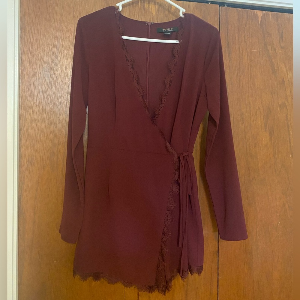 Long-sleeve skort romper